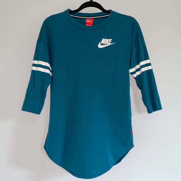 Teal Nike Spirit Jersey 3/4 Sleeve Tee - Picture 3 of 12